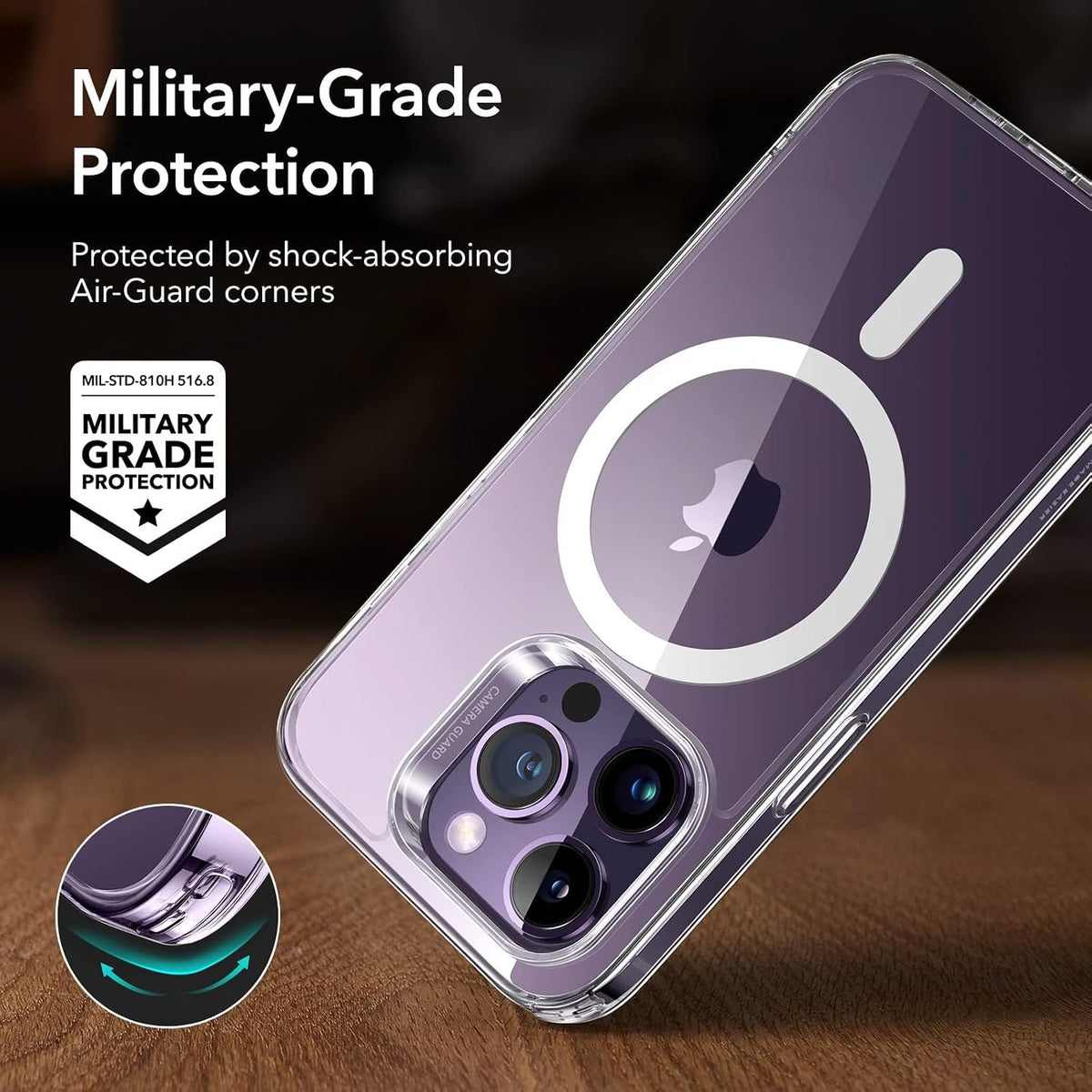 ESR Classic Hybrid for iPhone 15 Pro Max Case, Clear