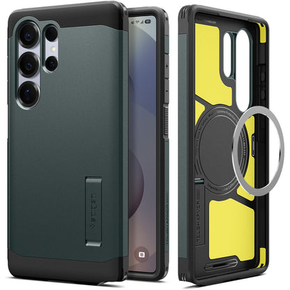 Spigen for Galaxy S26 Case, Tough Armor MagFit [Kickstand] [Compatible with MagSafe] [Military-Grade Protection] - Black