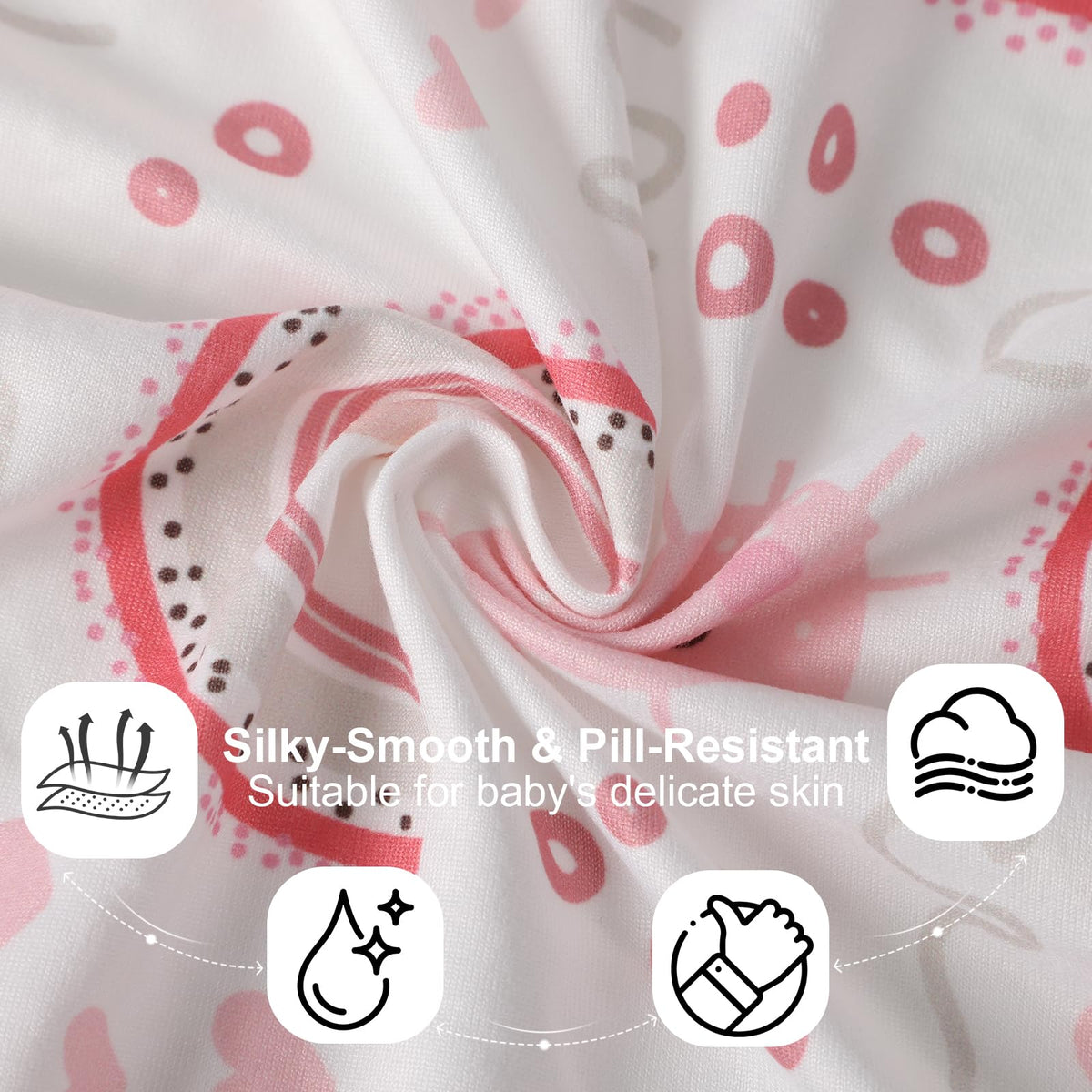 GUNTAIL Baby Crib Sheets for Boys Girls, 2 Pack Fitted Crib Sheet for Standard Crib and Toddler Mattress, Soft Microfiber Baby Sheet 52x28x8in. (Love & Pink)