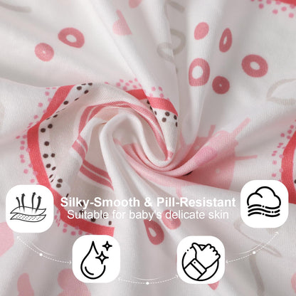 GUNTAIL Baby Crib Sheets for Boys Girls, 2 Pack Fitted Crib Sheet for Standard Crib and Toddler Mattress, Soft Microfiber Baby Sheet 52x28x8in. (Love & Pink)