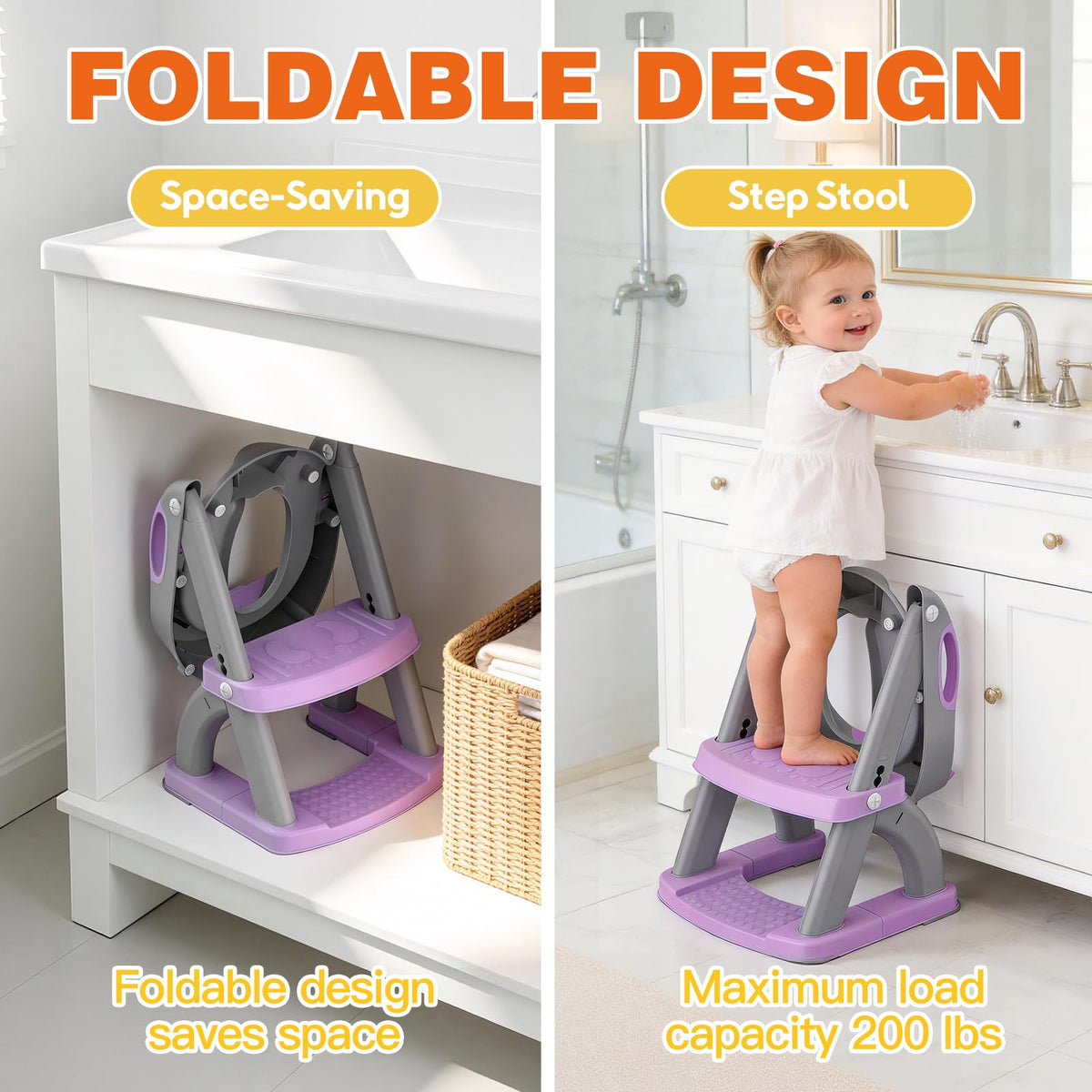 Potty Training Toilet for Toddlers, 2-in-1 Potty Training seat, Anti-Slip (Chocolate, Bear)