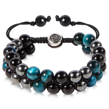 Triple Protection Bracelet - for Protect & Balance - Energy Crystal Handmade Bracelets for Men Women