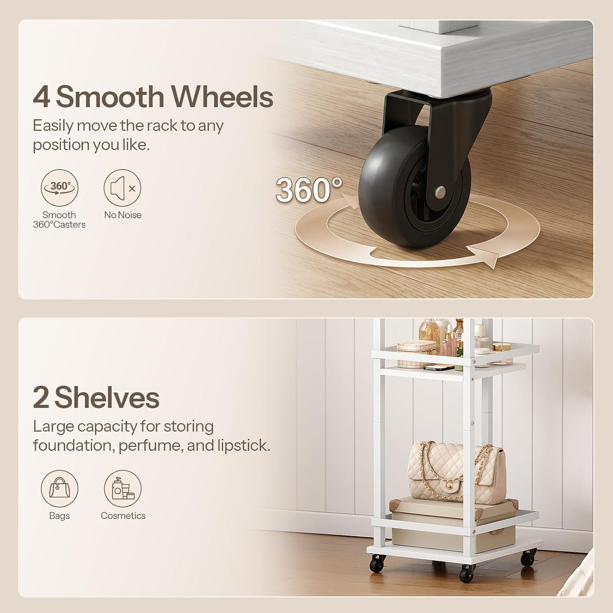 HOOBRO Jewelry Organizer Stand, 360° Swivel Jewelry Storage Organizer