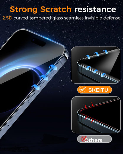 SIBEITU 3+3 Pack Screen Protector + Camera Lens Protector for iPhone 14 Pro