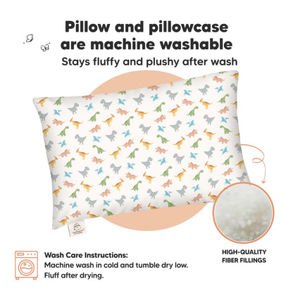 Toddler Pillow with Pillowcase 13x18 My Little Dreamy Pillow(Jolly Rainbow)