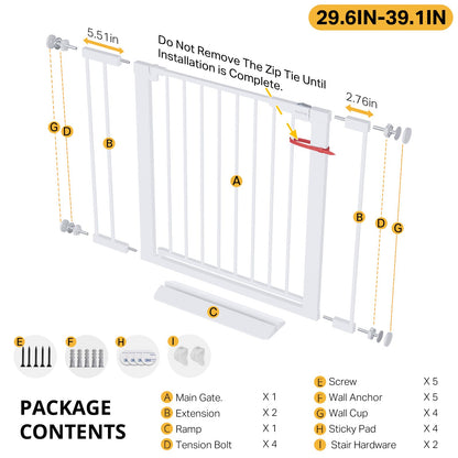 InnoTruth 27-36.6 in Wide Baby Gate for Stairs and Doorways, Black