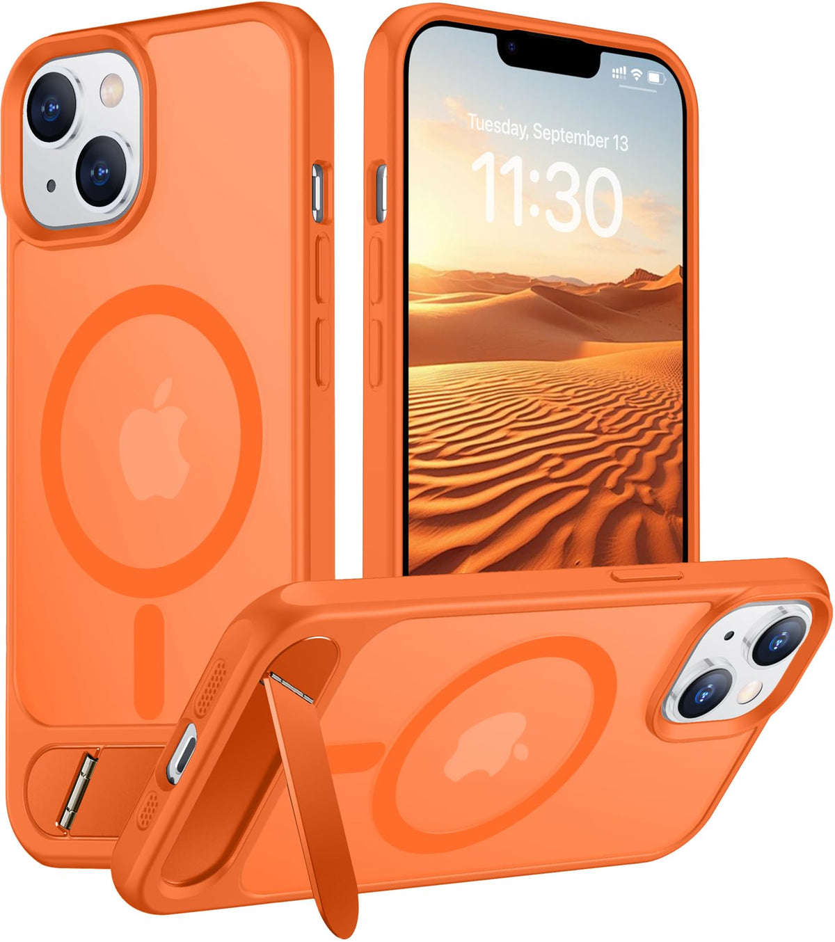 Temdan Magnetic Compatible with iPhone 16 Pro Max Case, [Built-in Invisible Kickstand][Compatible with MagSafe] [Military Grade Shockproof] Slim Translucent Matte Phone Case for iPhone 16 Pro Max 6.9"