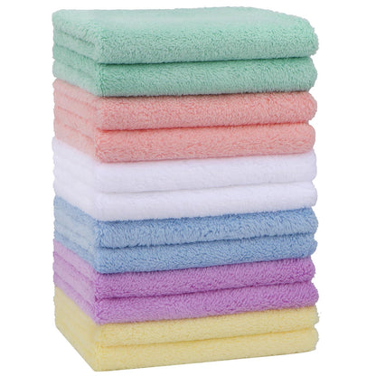 HOMEXCEL Baby Washcloths 24 Pack Microfiber Coral Fleece Soft Wash Cloths