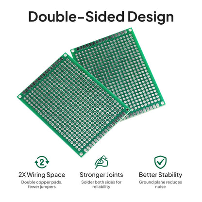 ELEGOO 32Pcs Double Sided PCB Board Prototype Kit for DIY Soldering