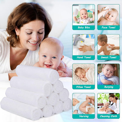 HOMEXCEL Baby Washcloths 24 Pack Microfiber Coral Fleece Soft Wash Cloths