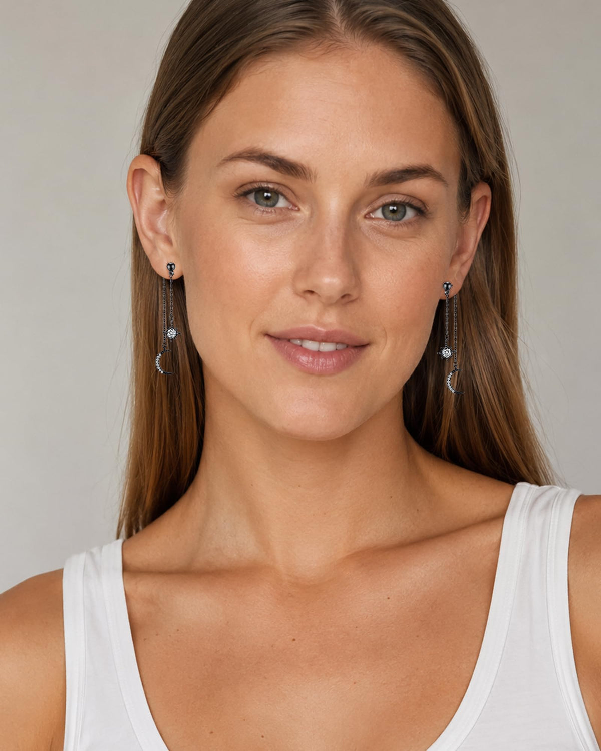 Moon and Star Dangle Earrings