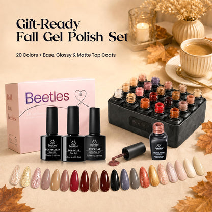 Beetles Gel Nail Polish Kit with U V Light - 80Pcs 55 Colors Gel Nail Kit
