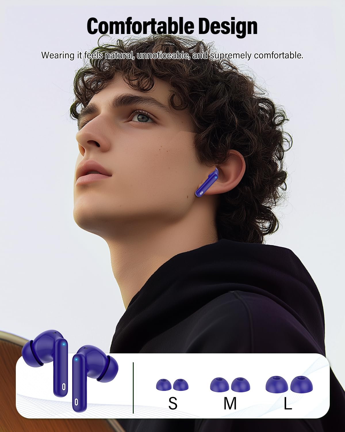 Wireless Earbuds, Bluetooth 5.4 Headphones Bass Stereo/Clear Call,Rose Gold