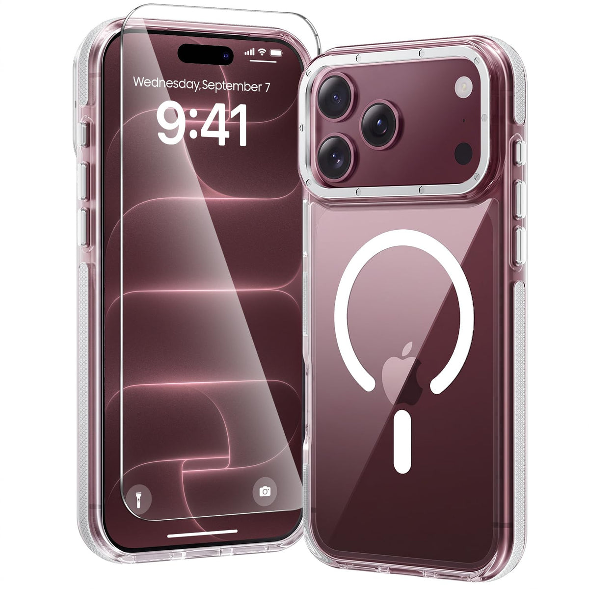 toushion 3 in 1 for iPhone 15 Plus Case Transparent