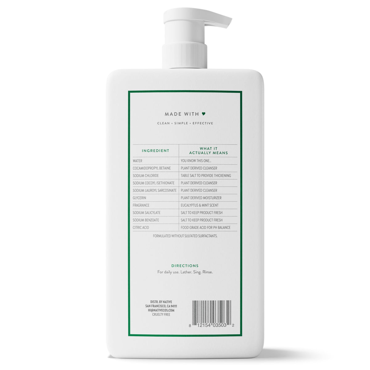 Native Body Wash 3 Pack - Natural Body Wash Women & Men - SLS & Paraben Free - Cucumber & Mint, Coconut & Vanilla, Lavender & Rose