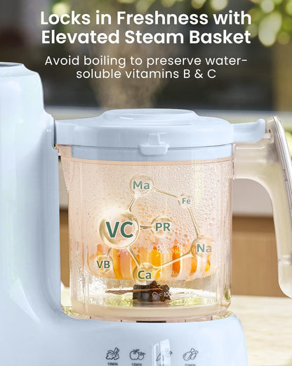 Grownsy Baby Food Maker, Steamer & Blender Baby Food Processor, Dark Grey