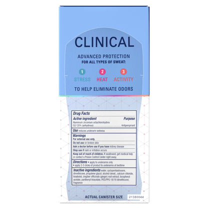 Secret Clinical Antiperspirant Deodorant, Completely Clean 2.6 oz Pack of 2