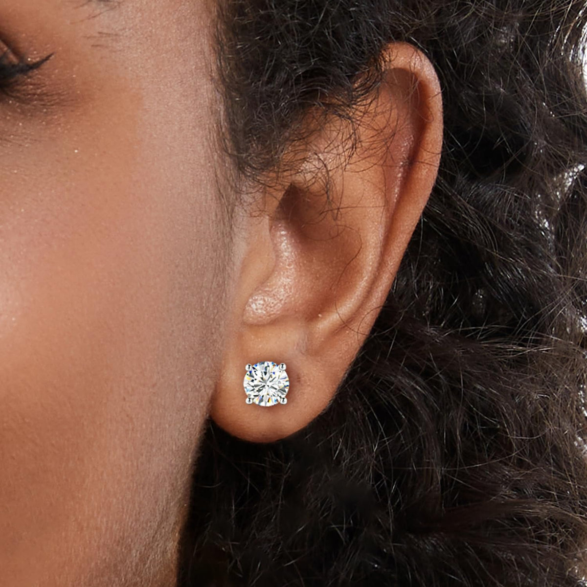 Moissanite Stud Earrings GRA 925 Sterling Silver Earrings for Men