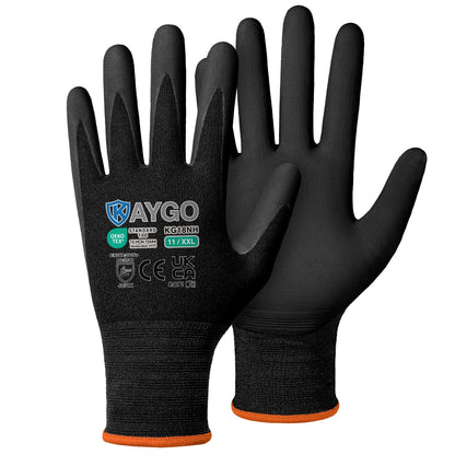 KAYGO Safety Work Gloves MicroFoam Nitrile Coated 12 Pairs, KG18NH