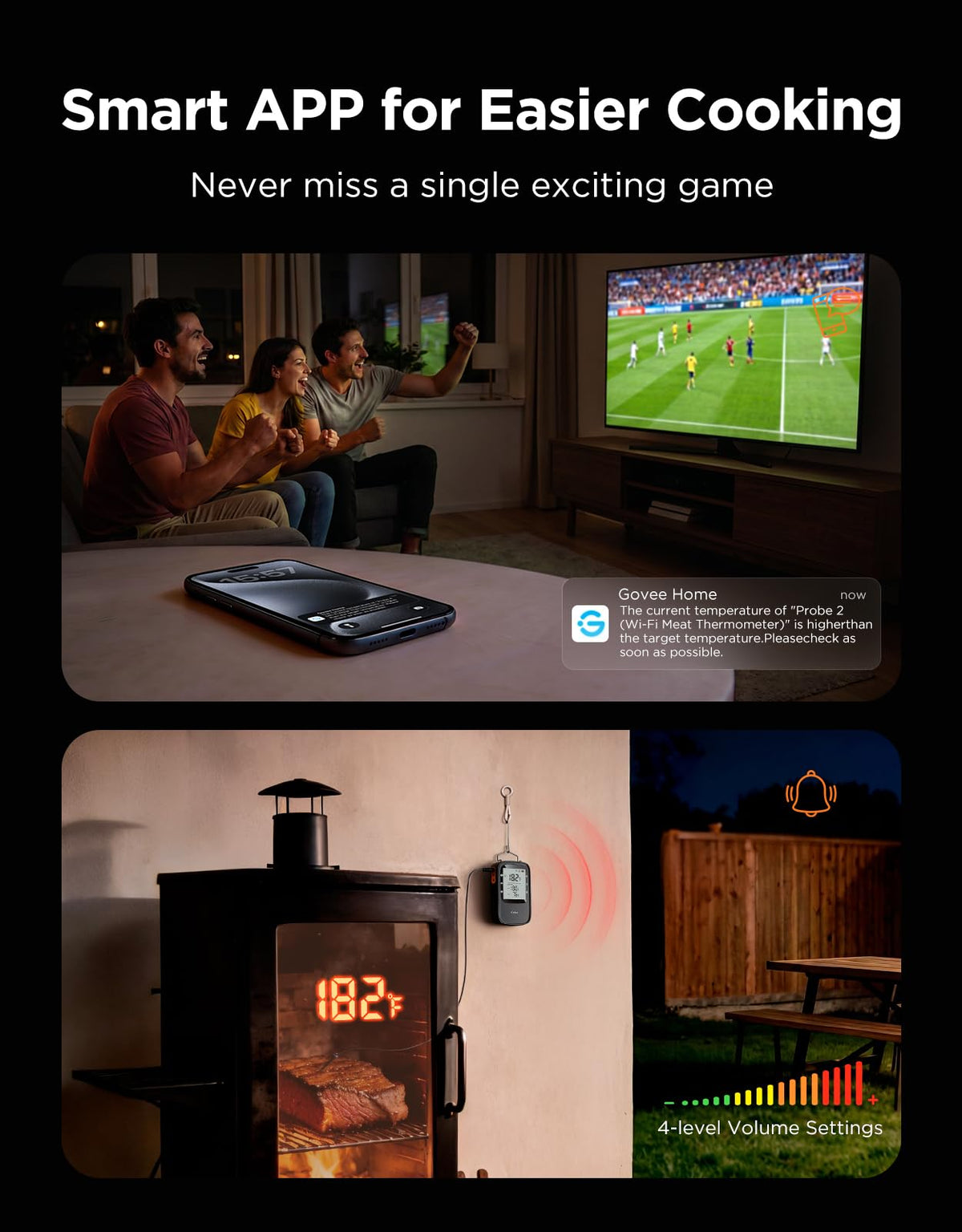 Govee Bluetooth Meat Thermometer Digital with Smart App Timer and Alerts