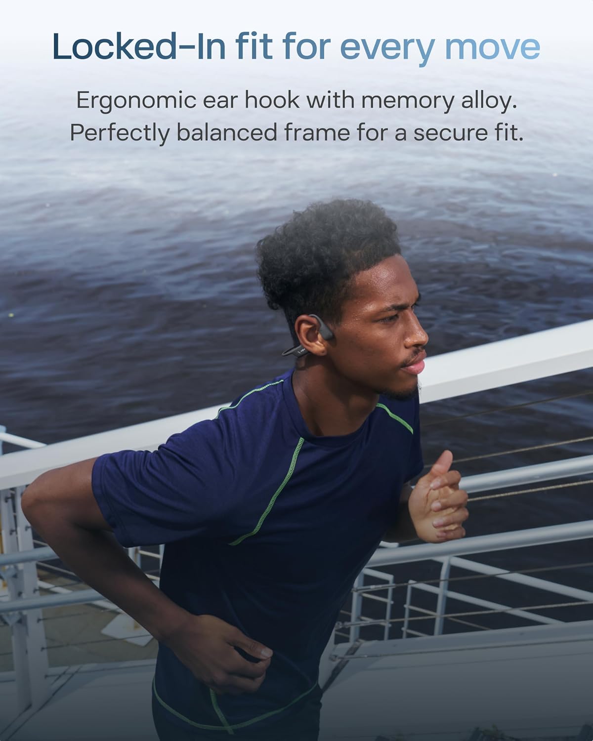 SHOKZ OpenRun Air 2 Bone Conduction Open-Ear Bluetooth Headphones，Black