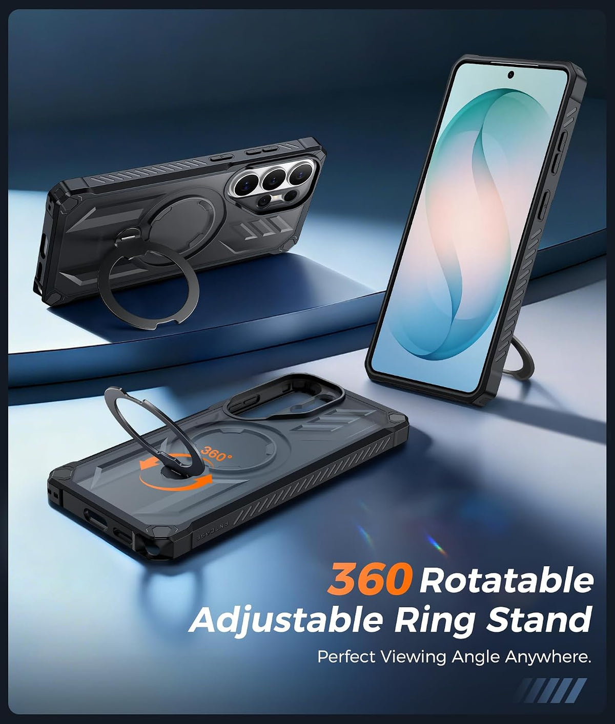 FNTCASE for iPhone 17 Case with 360 Spin Magnetic Stand