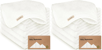 6-Pack Baby Washcloths, Soft Absorbent Washcloths for Face, Body (White)