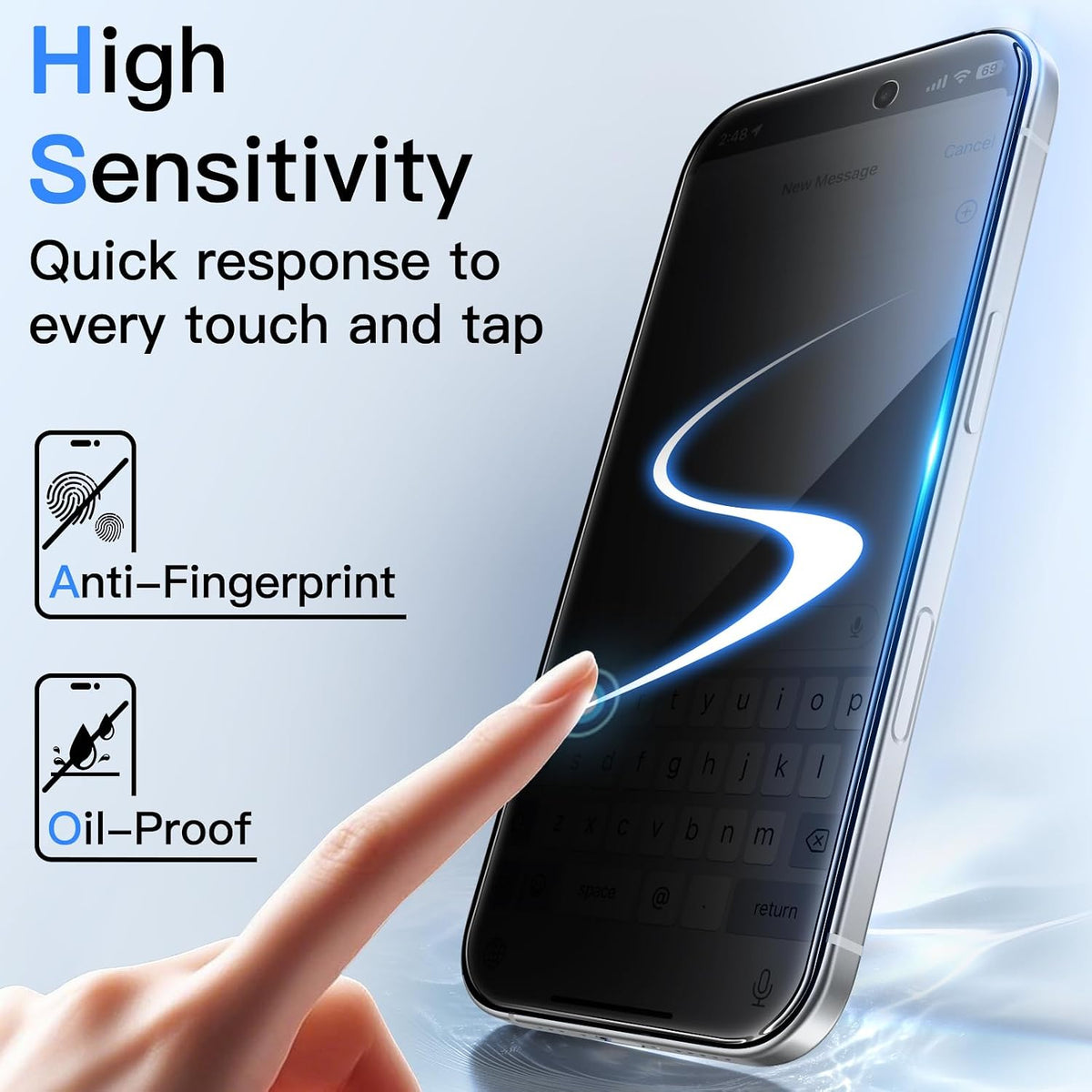 JETech Privacy Screen Protector for iPhone 16 Pro Max, 2-Pack