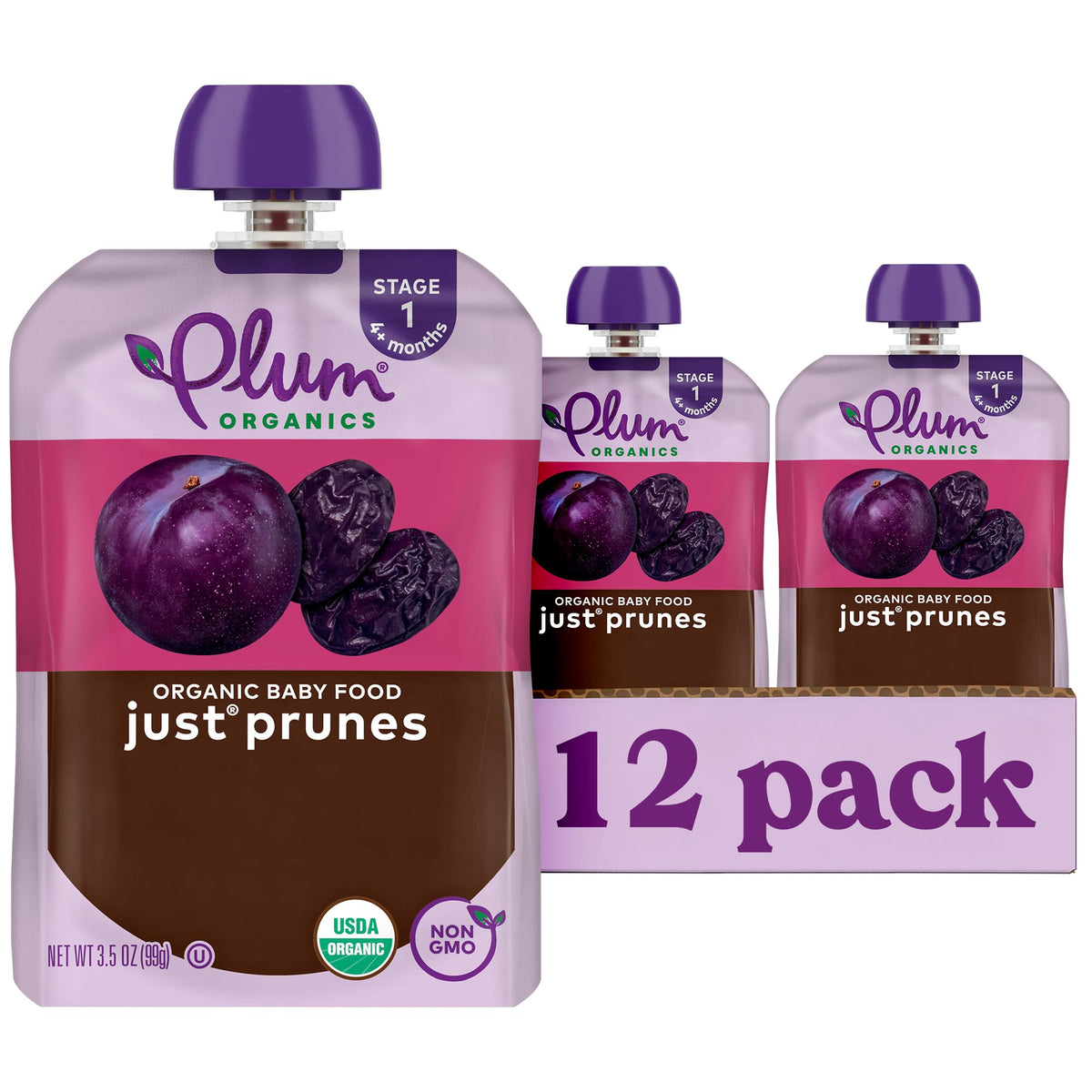 Plum Organics Stage 1 Organic Baby Food Pouch - Just Mangos, 12 Pack