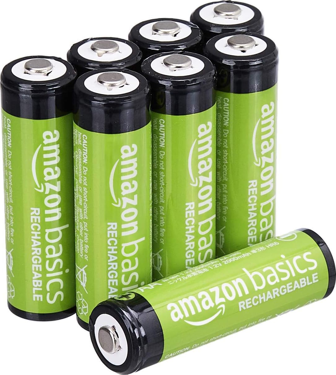 Amazon Basics 16-Pack Rechargeable AA NiMH Batteries, 2000 mAh, 1.2V, Recharge up to 1000x Times, Pre-Charged