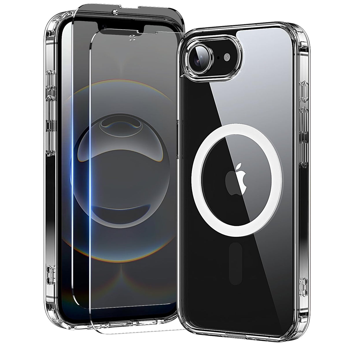 toushion 3 in 1 for iPhone 15 Plus Case Transparent