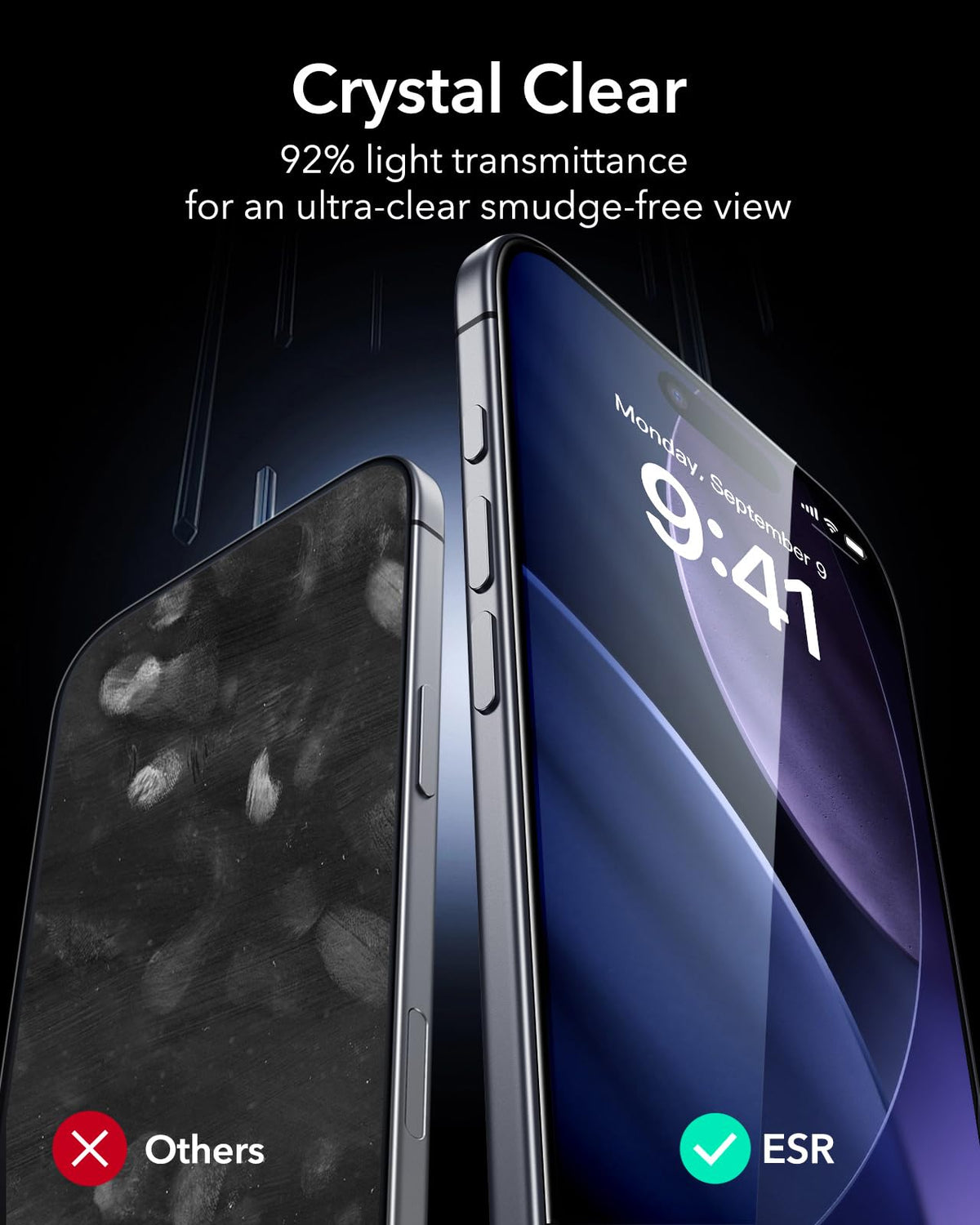 ESR 3 Pack for iPhone 17/iPhone 16 Pro Screen Protector, Align Frame