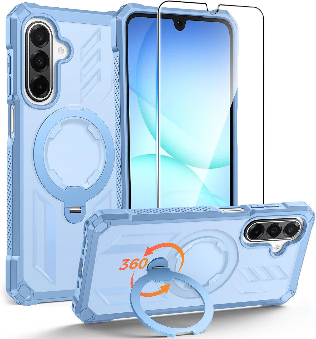 FNTCASE for iPhone 17 Case with 360 Spin Magnetic Stand