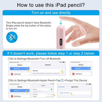 DIGIROOT iPad Pencil for 2018-2026, Plam Rejection Stylus Pen for iPad