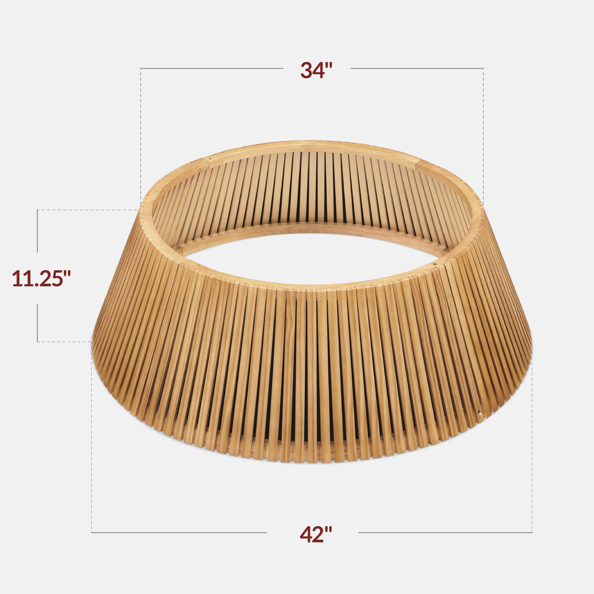 Best Choice Products 36in Christmas Tree Collar, Solid Wood Slatted Tree Skirt Holiday Accessory for Home - Walnut