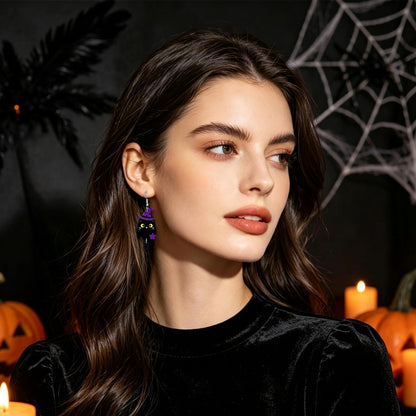 Hocus Pocus Earrings for Women Spooky Witch Halloween Pumpkin Earrings Halloween Accessories Witch Jewelry