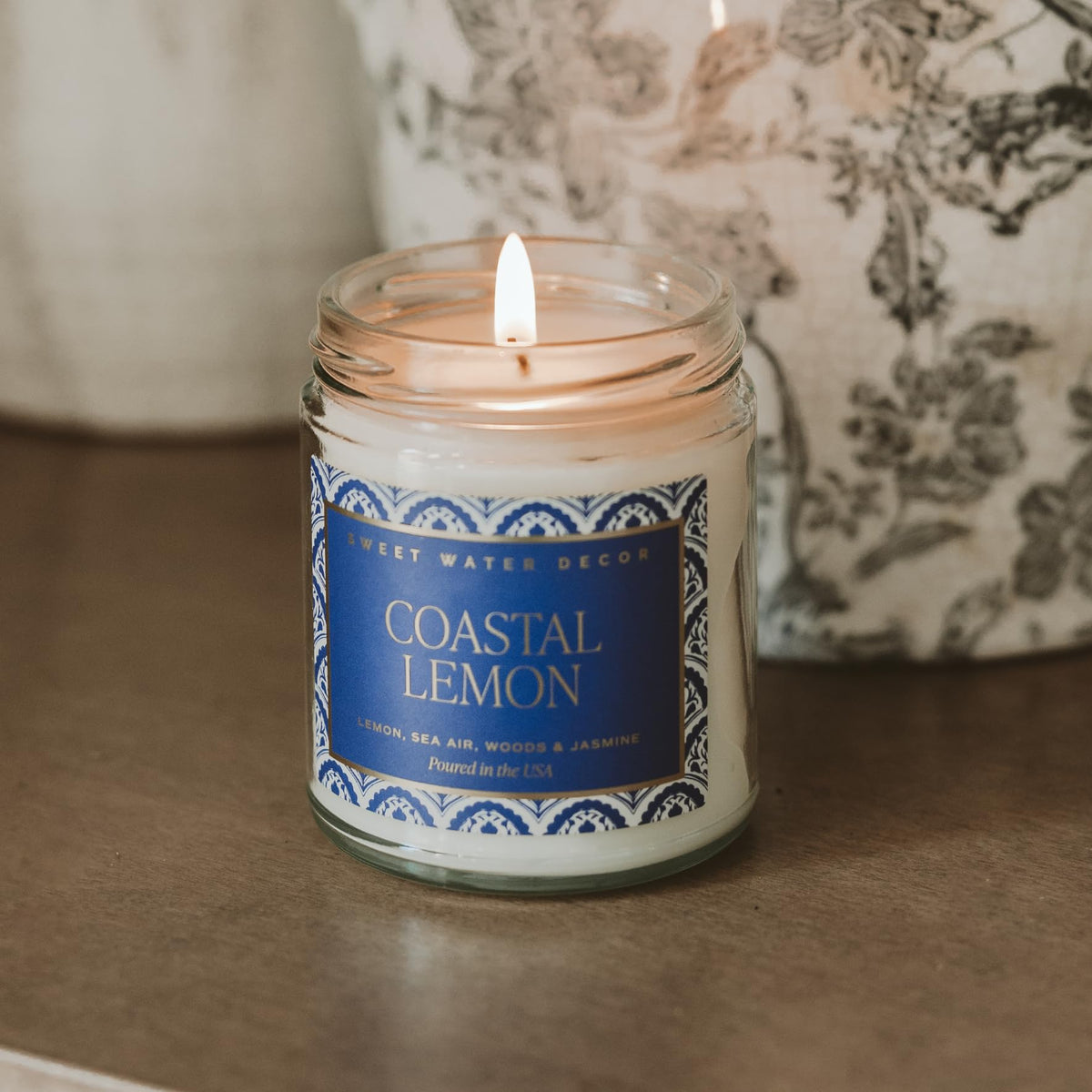 Sweet Water Decor Cashmere & Vanilla Soy Wax Candle, 9oz Clear Glass Jar