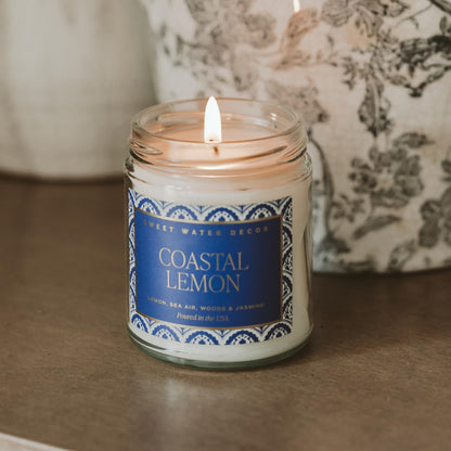 Sweet Water Decor Cashmere & Vanilla Soy Wax Candle, 9oz Clear Glass Jar