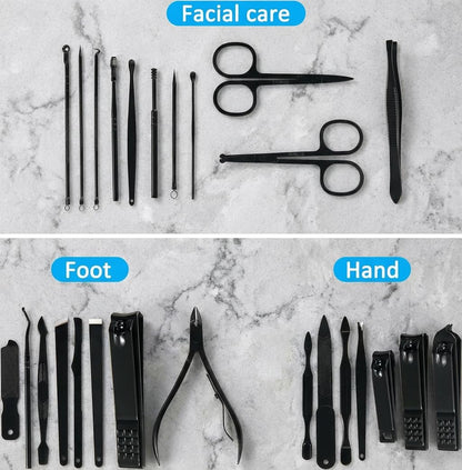 MINKINH Nail Clippers Set Manicure Pedicure Kit, 26-Piece Stainless Steel