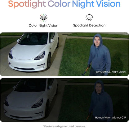 eufy Security eufyCam C37, Solar Cameras Wireless Outdoor,2K Resolution
