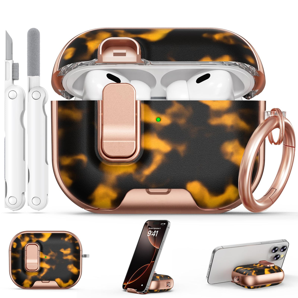 for AirPods Pro 2nd/1st Case (2023-2019)-Purple Bell Flower