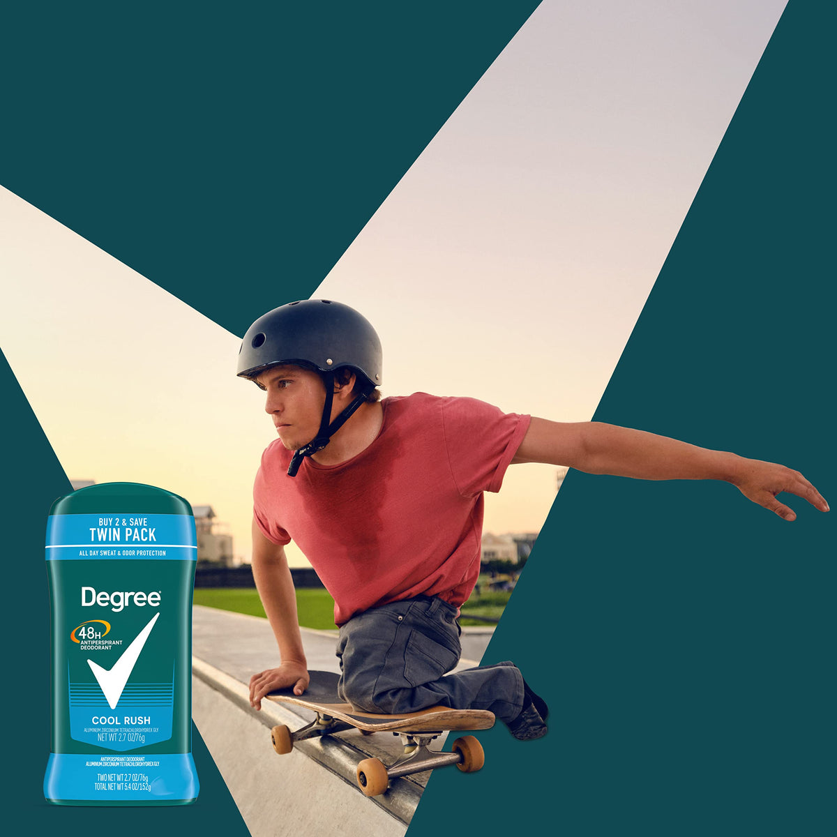 Degree Men Antiperspirant Deodorant, Cool Rush, Twin Pack, 2.7 oz