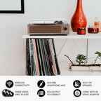 Seasonlife® Record Player for Vinyl Turntable with Speakers,Pale Purple