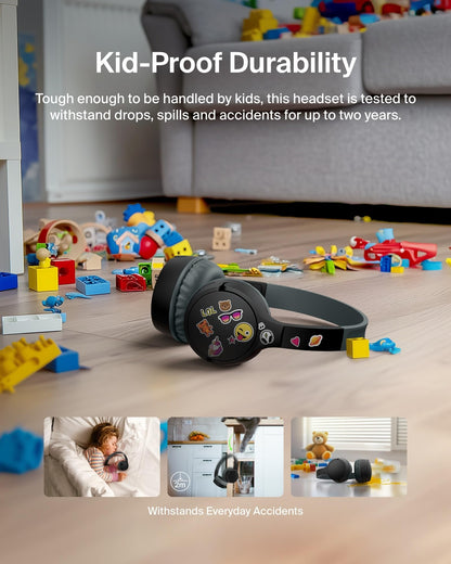 Belkin SoundForm Mini Kids Headphones, Wireless&Wired, 30H Playime, School