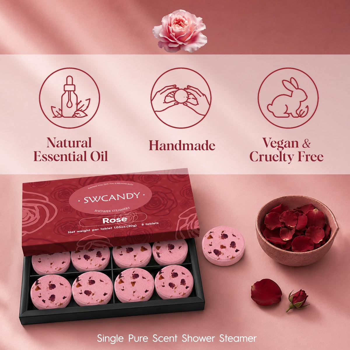 SWCANDY Sandalwood Shower Steamers 8 Pack, Home Spa Self Care