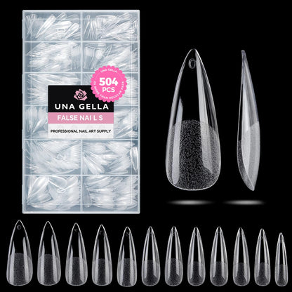 UNA GELLA Short Sharp Square Nail Tips 504pcs X-Soft Flat Square Nails