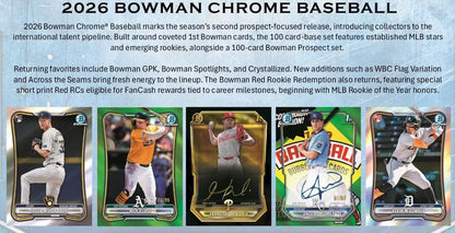 NEW 2026 BOWMAN CHROME Baseball Trading Card MEGA Box