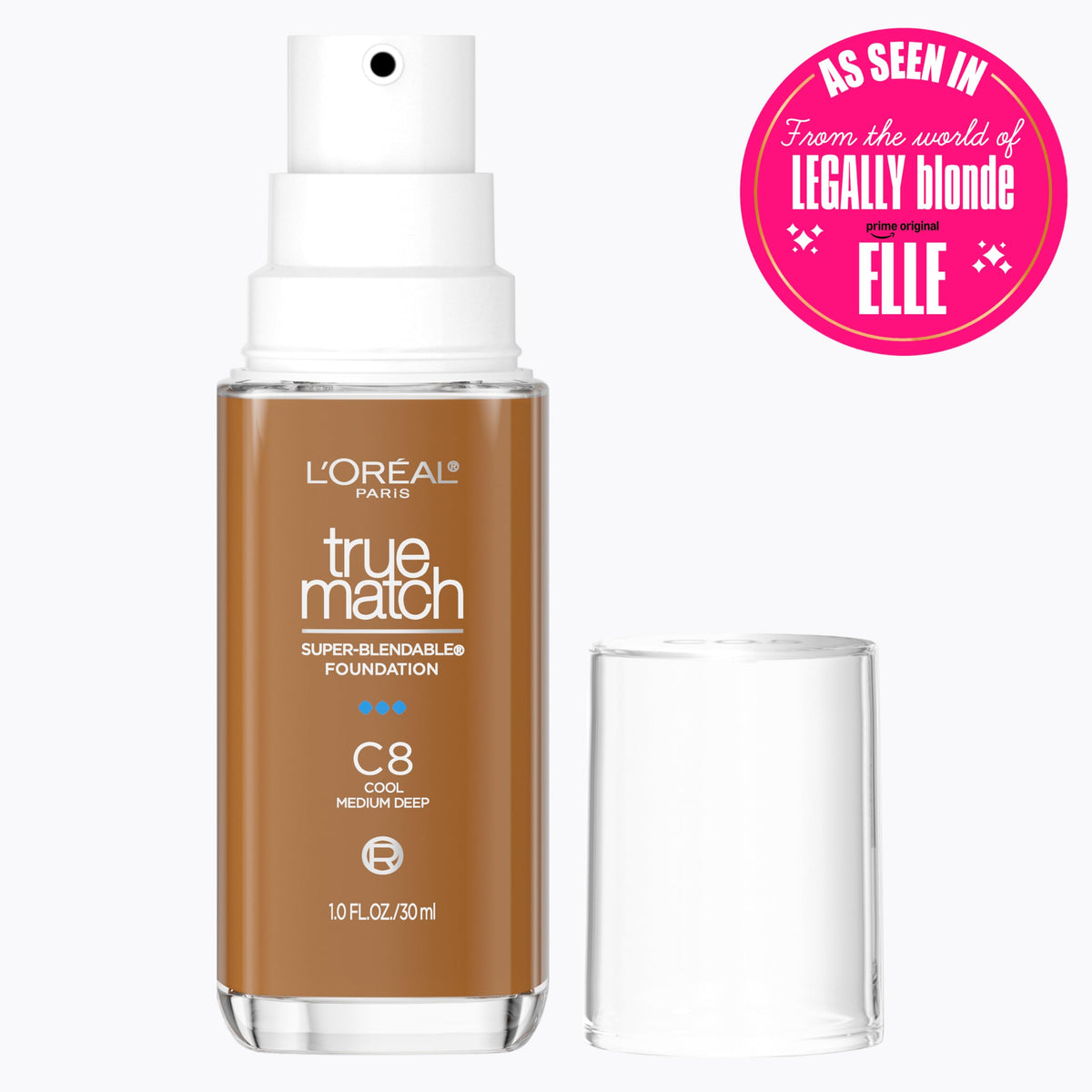 L'Oreal Paris True Match Super-Blendable Foundation, Medium Coverage Liquid Foundation Makeup, N3, Light Medium, 1 Fl Oz