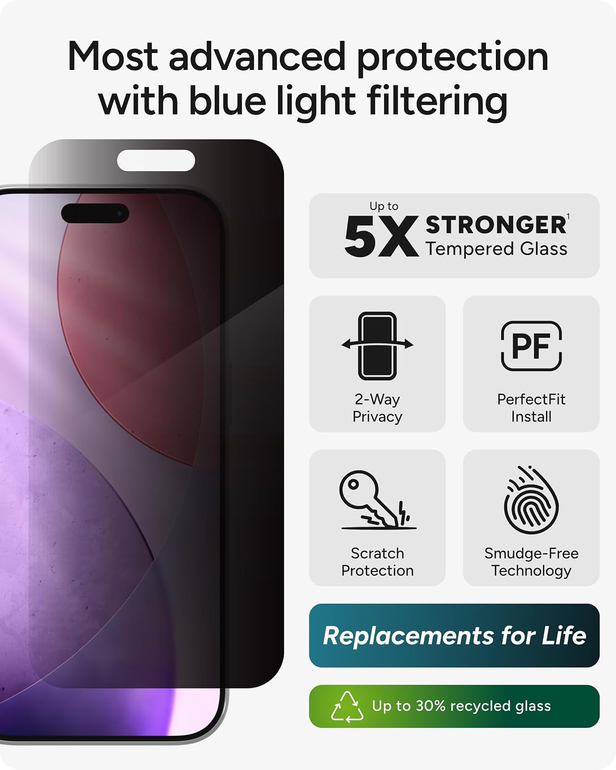 ZAGG Glass Elite Privacy Screen Protector for iPhone 17 Pro Max