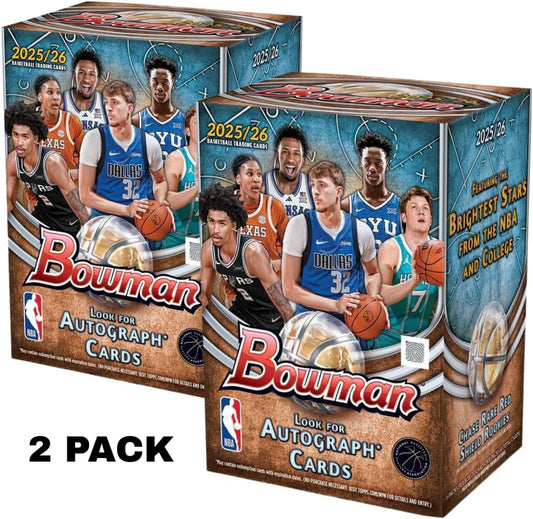 2025/2026 Bowman Basketball Blaster Box (2 Pack) Look for Autograph Cards - Dual Autos - Rare Rookie Cards Including Cooper Flagg & Kon Knueppel - Includes 2 Factory Sealed Blaster Boxes - 120 Cards
